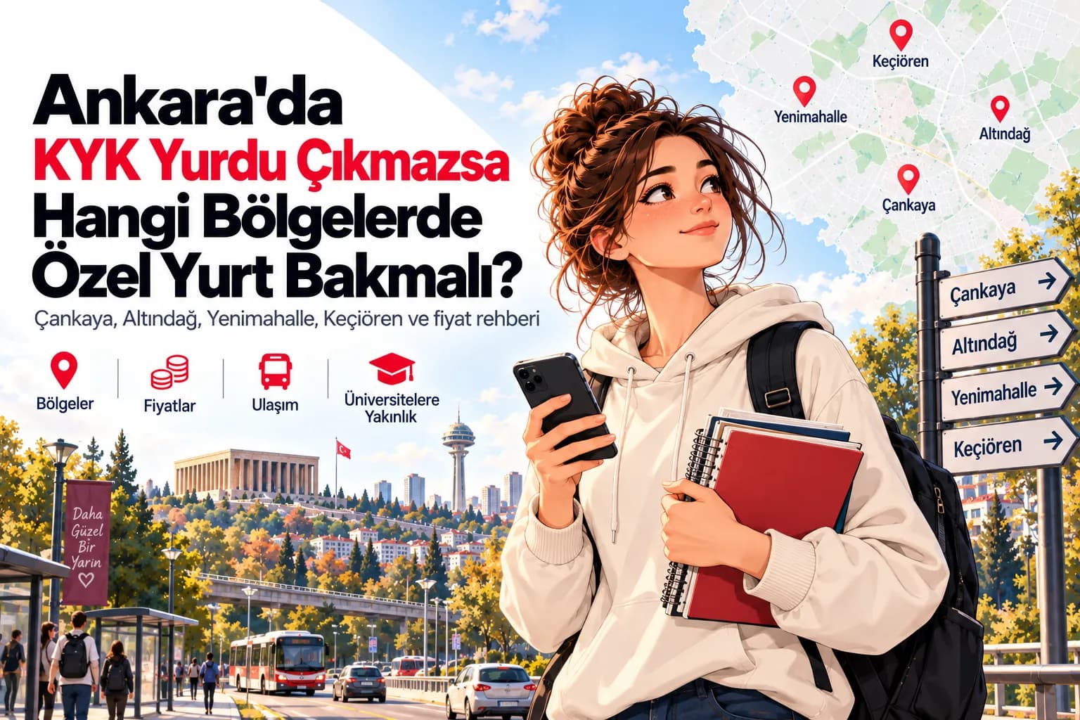 Ankara’da KYK yurdu çıkmazsa özel yurt bakılabilecek bölgeler rehberi
