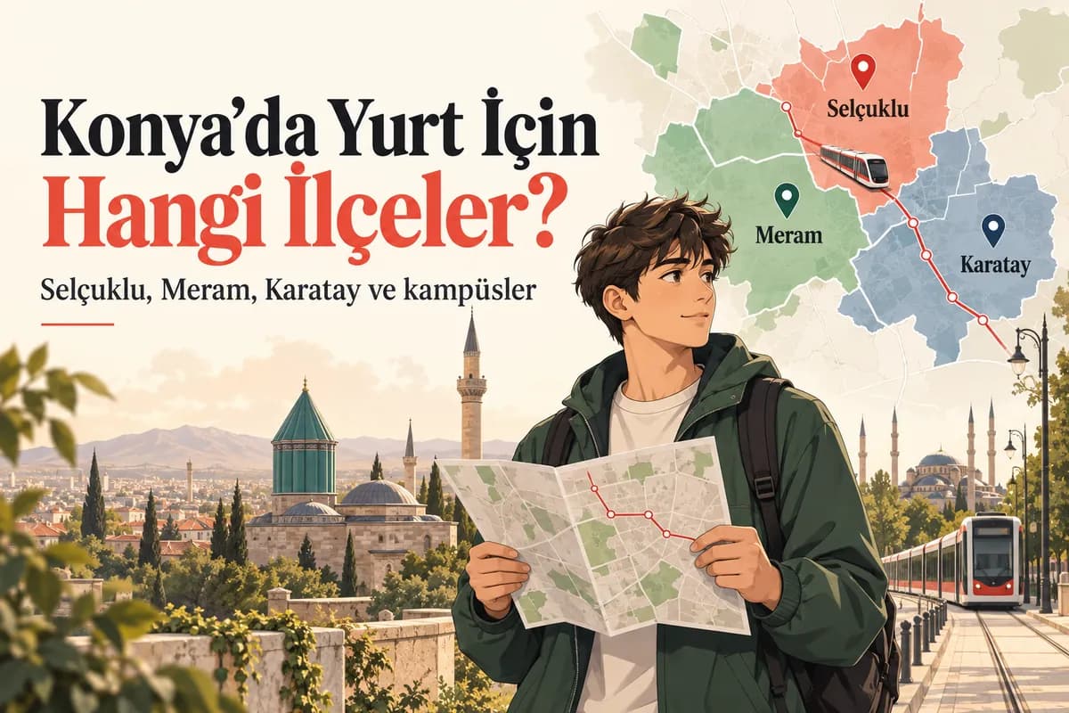 Konya’da öğrenci yurdu için Selçuklu, Meram ve Karatay ilçe rehberi