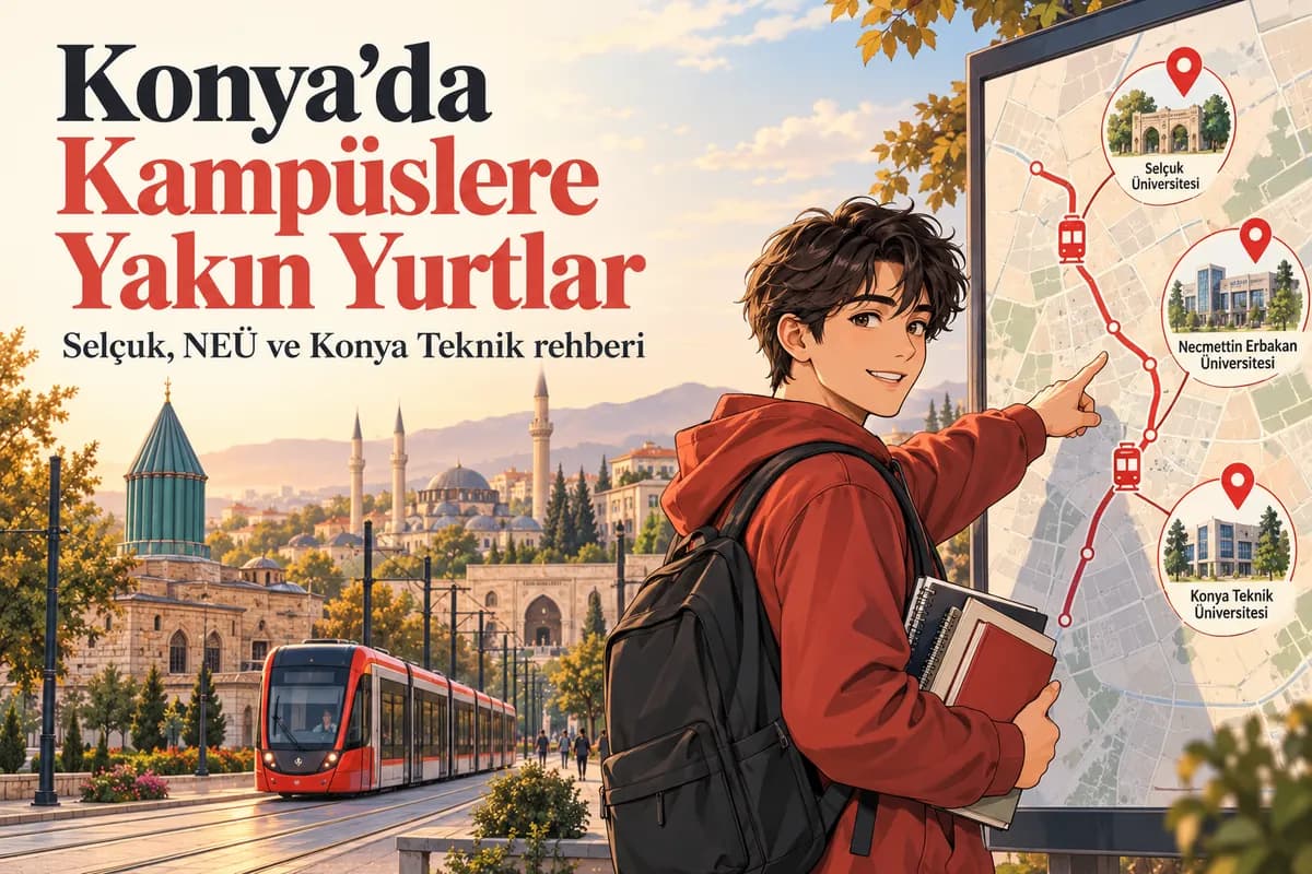 Konya’da Selçuk, Necmettin Erbakan ve Konya Teknik kampüslerine yakın yurtlar