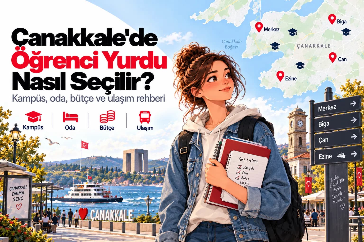 Çanakkale'de Öğrenci Yurdu Nasıl Seçilir? Kampüs, Oda, Bütçe ve Ulaşım Rehberi