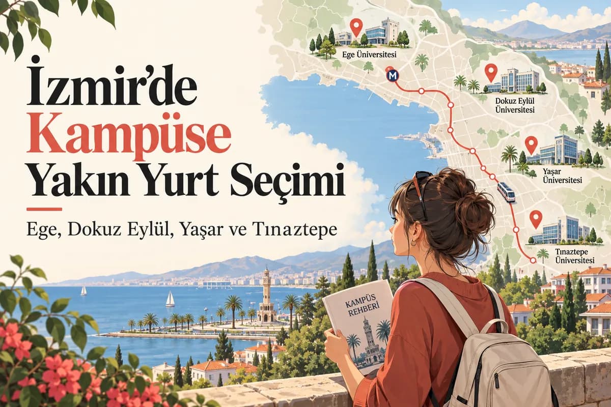 İzmir’de Ege, Dokuz Eylül, Yaşar ve Tınaztepe kampüslerine yakın yurt seçme rehberi