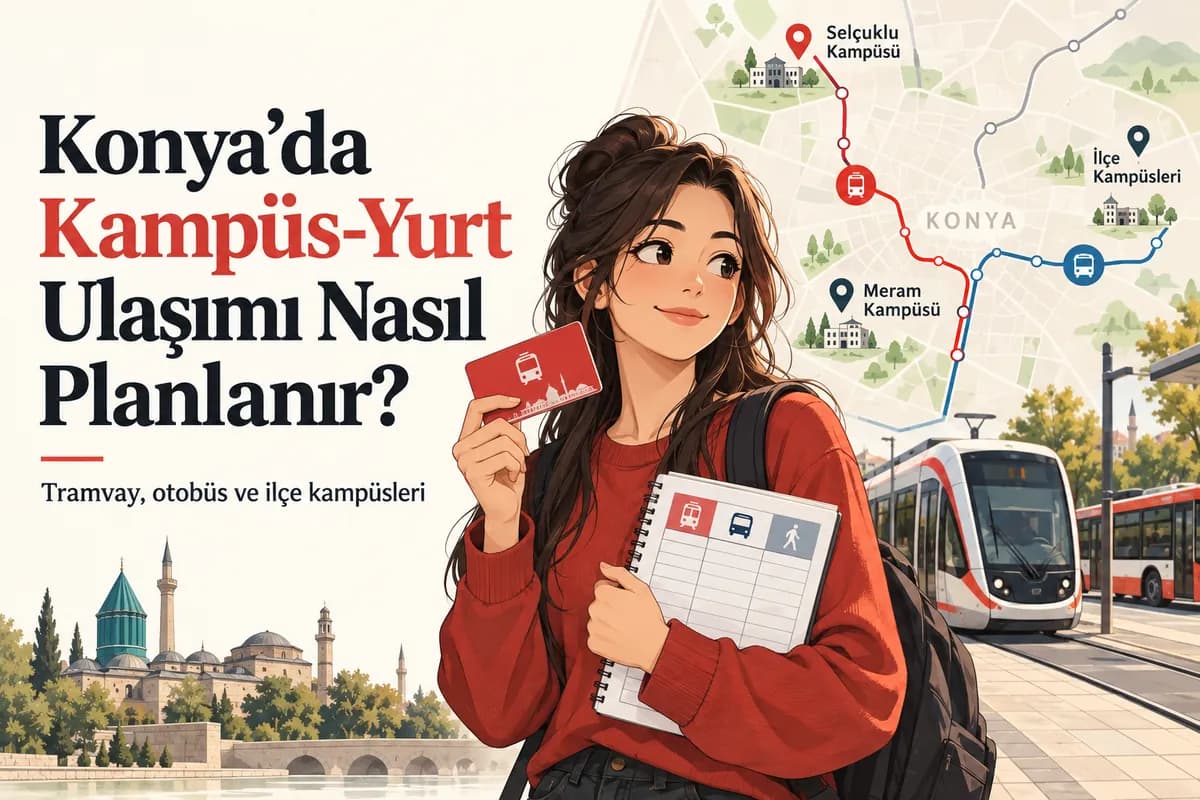 Konya’da kampüs-yurt ulaşımını tramvay ve otobüsle planlama rehberi