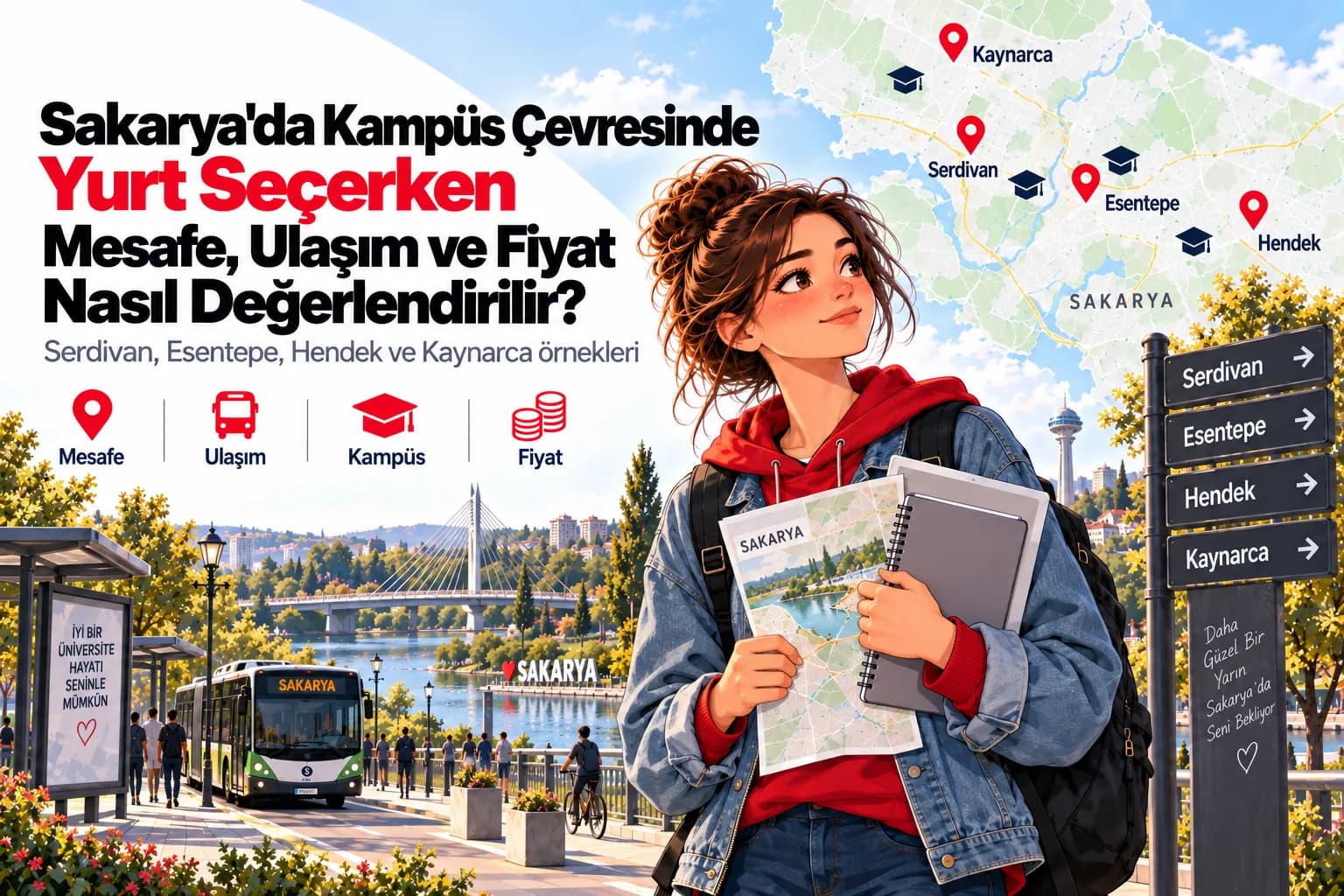 Sakarya'da Kampüs Çevresinde Yurt Seçerken Mesafe, Ulaşım ve Fiyat Nasıl Değerlendirilir?