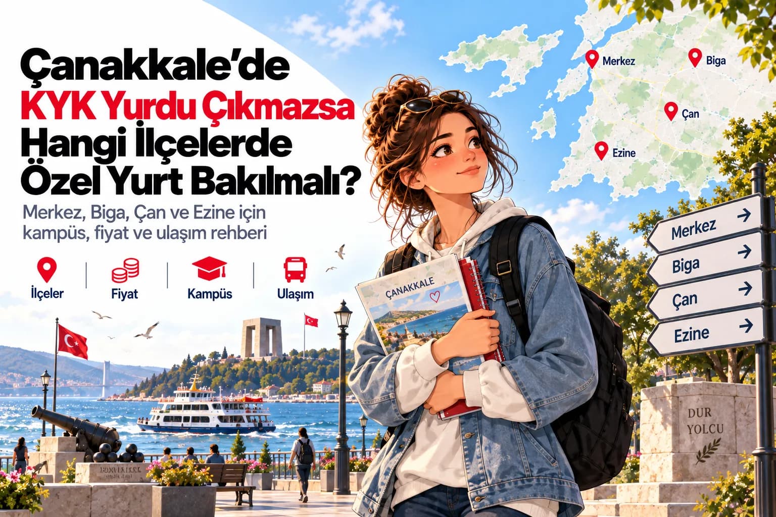 Çanakkale'de KYK yurdu çıkmazsa özel yurt bakılacak ilçeler rehberi