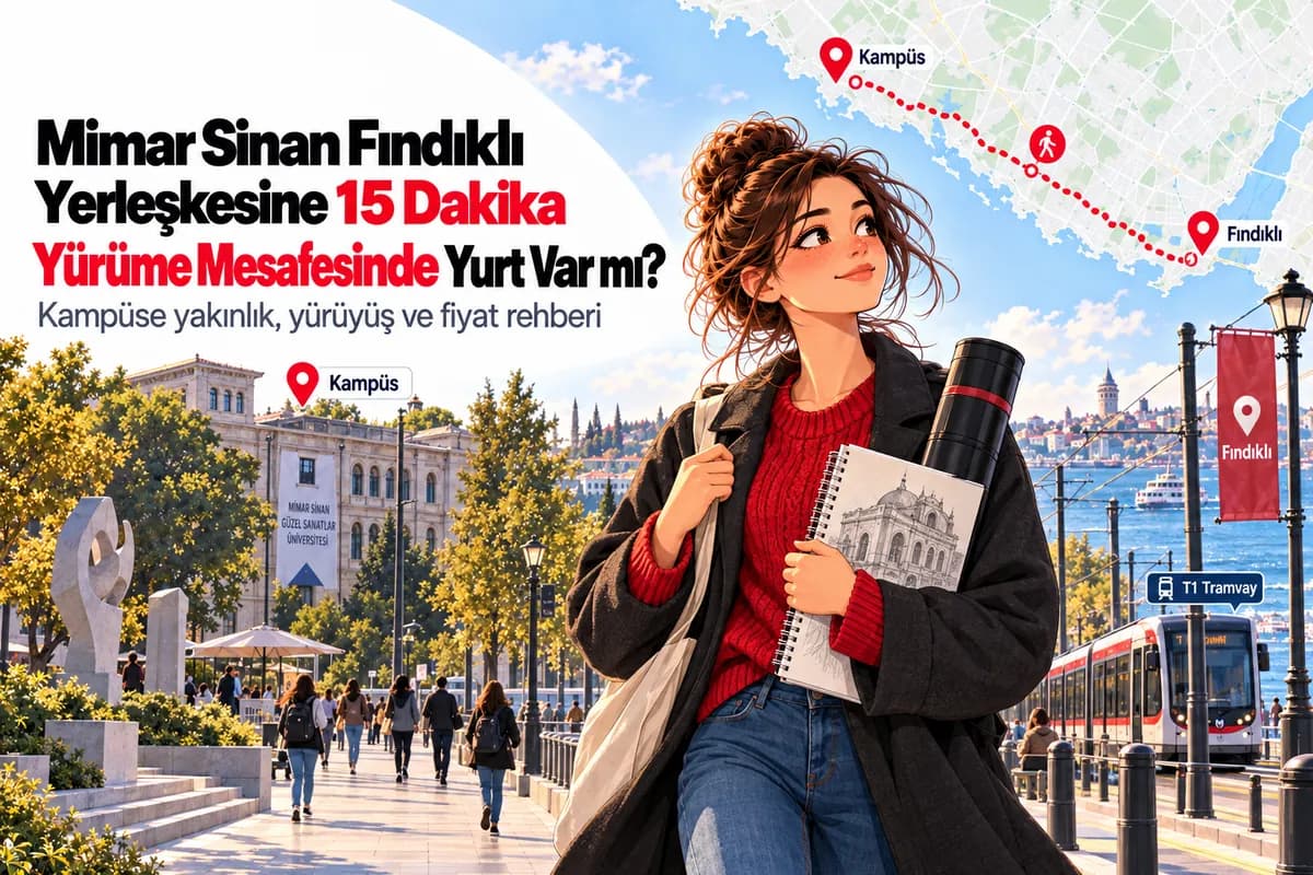 Mimar Sinan Fındıklı Yerleşkesine yürüme mesafesindeki öğrenci yurtları rehberi