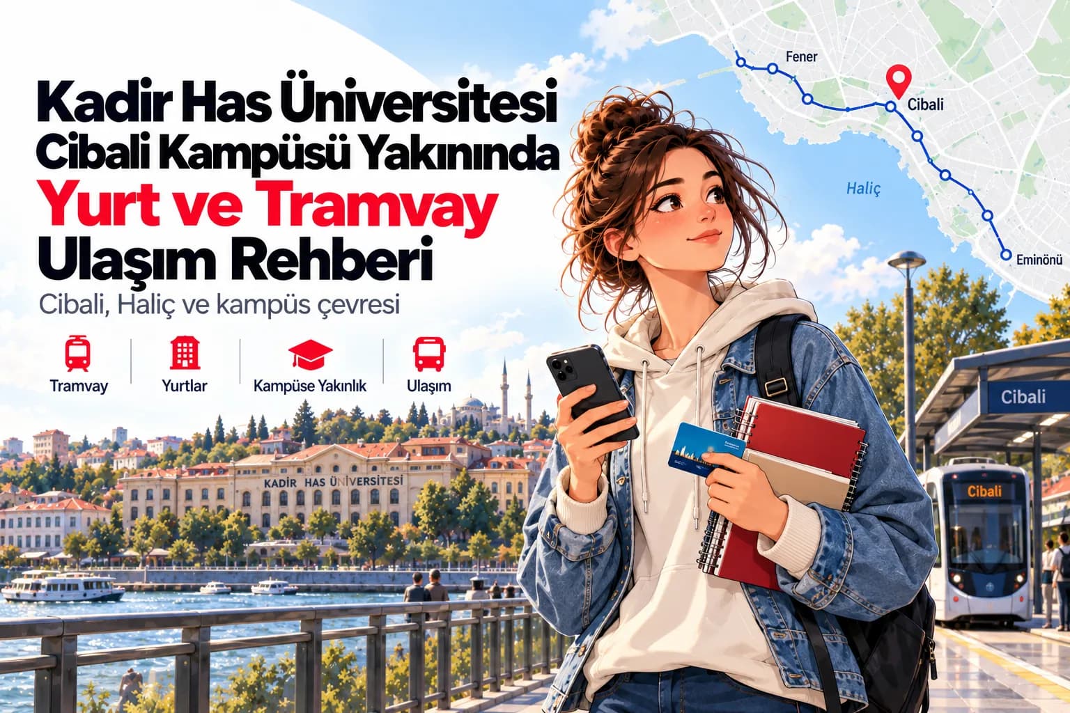 Kadir Has Üniversitesi Cibali Kampüsü yakınında yurt ve tramvay ulaşım rehberi